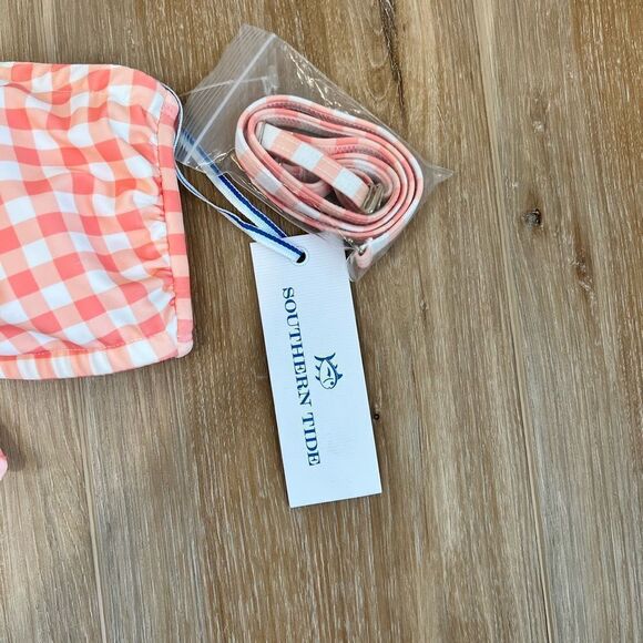 SOUTHERN TIDE GINGHAM BANDEAU BIKINI TOP SIZE MEDIUM - Picture 5 of 9